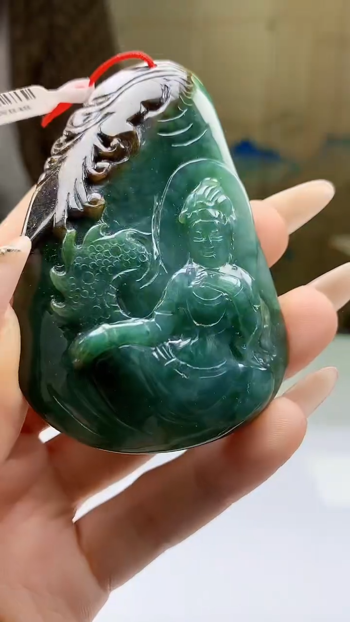 【闪购商品】定制翡翠未镶嵌4812ty-毛货挂件60