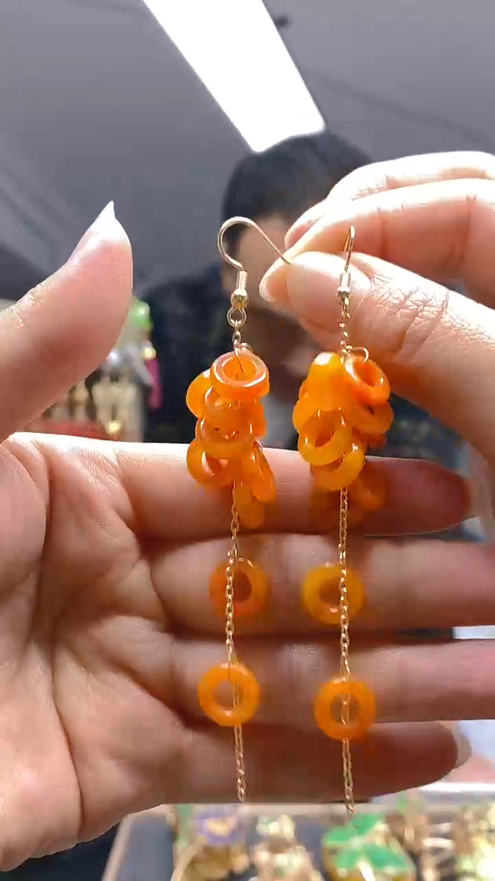 【闪购商品】翡翠耳饰合金0192翡翠耳钩