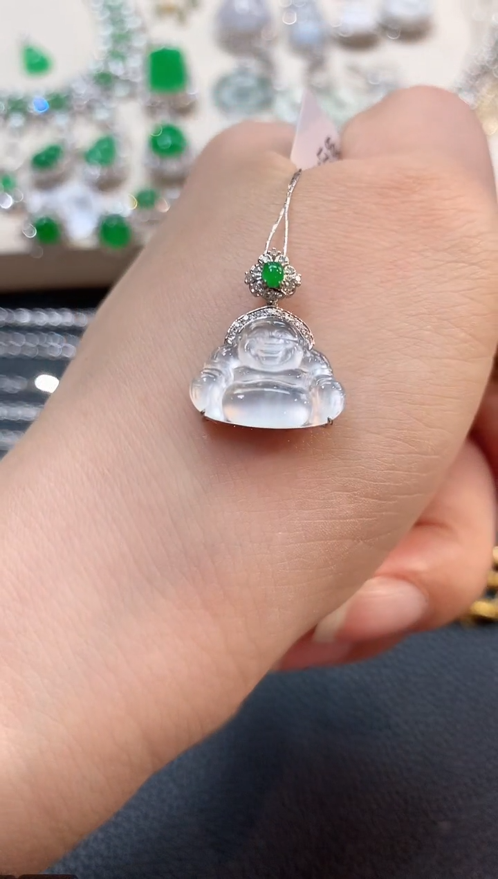 翡翠18K金镶嵌吊坠(不含链)b12多样性一件发货
