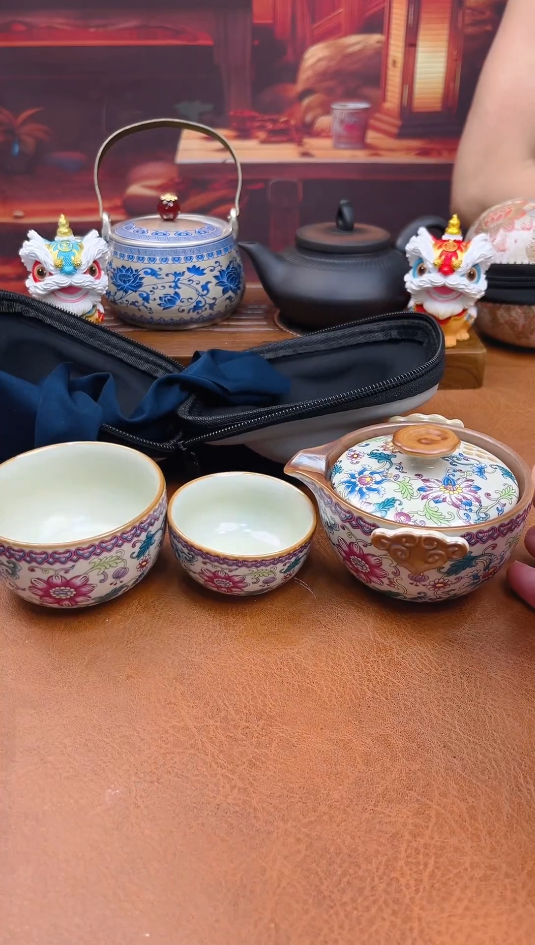陶瓷茶具摆件旅行套组