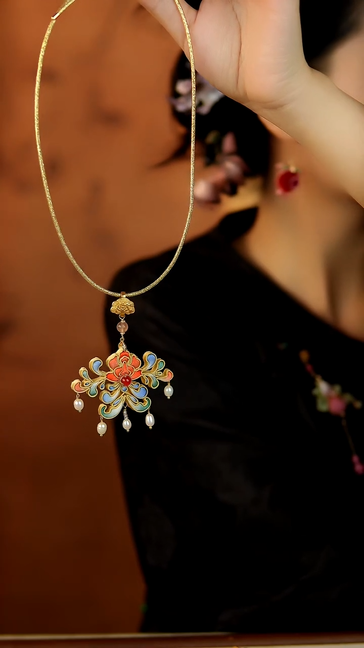 无非金属敦煌莲花项链