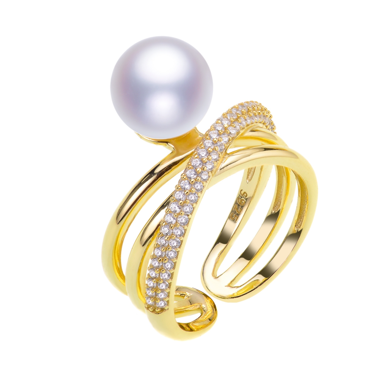 淡水珍珠环绕戒指 8-9mm s925银 