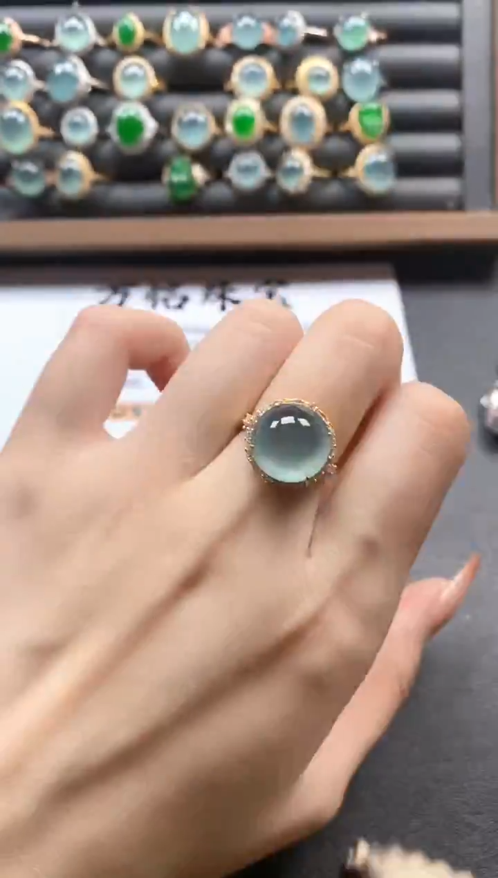 银S925镶嵌戒指翡翠51511