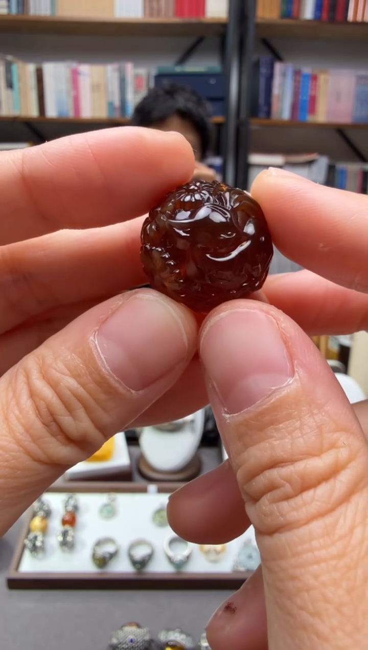琥珀颈饰未镶嵌雨*薇九尾狐单珠