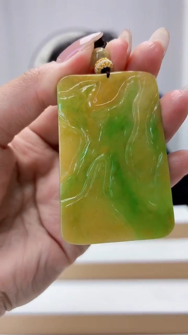 未镶嵌定制翡翠5145MM-毛货挂件88