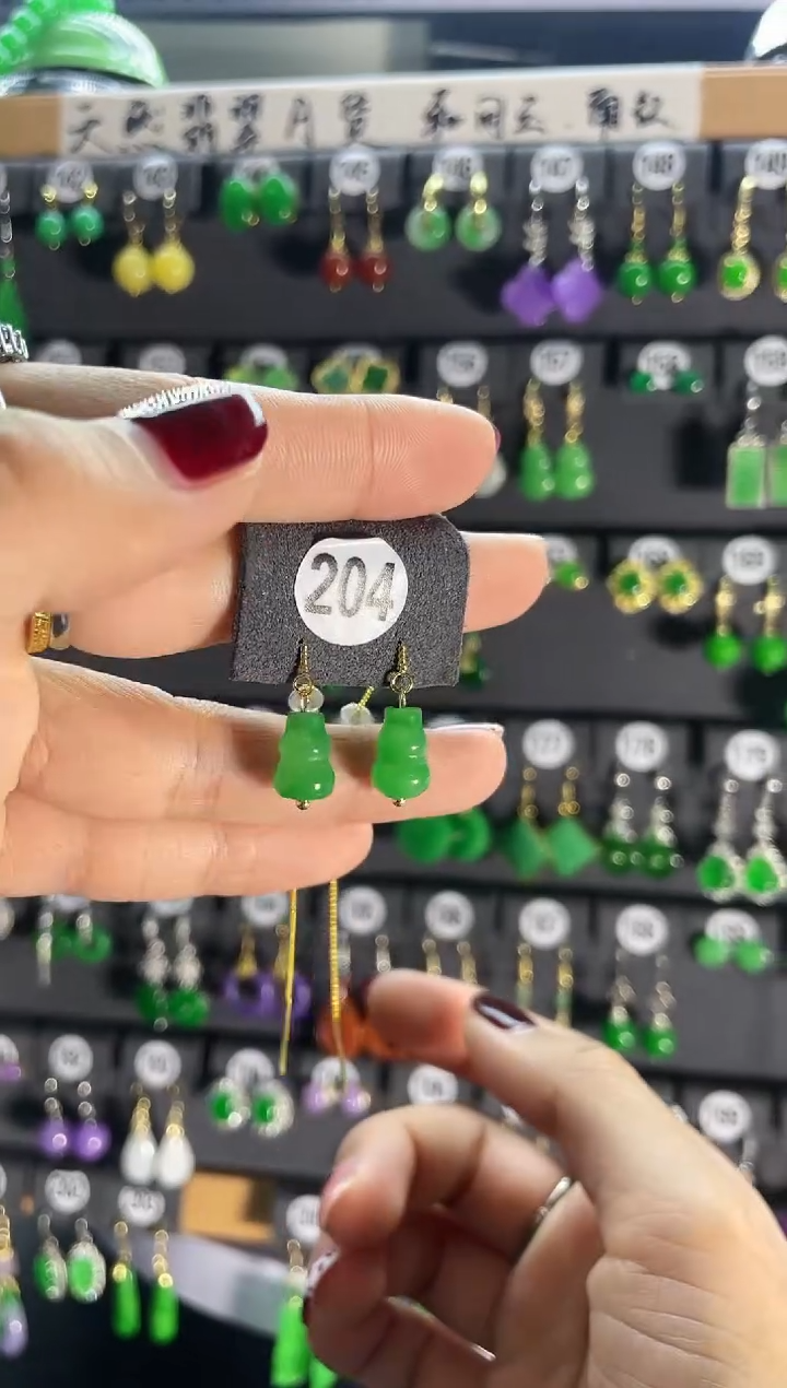 【闪购商品】翡翠耳饰银S925镶嵌204..