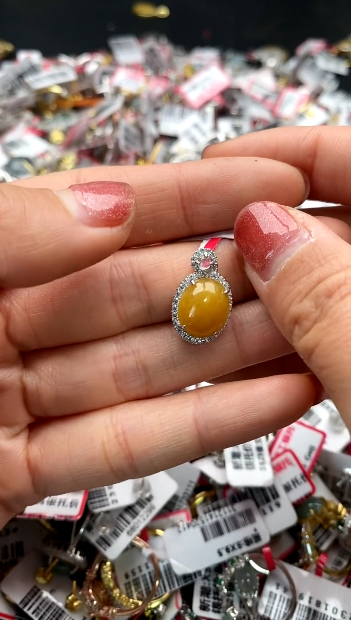 【闪购商品】翡翠戒指银S925镶嵌6666666    7