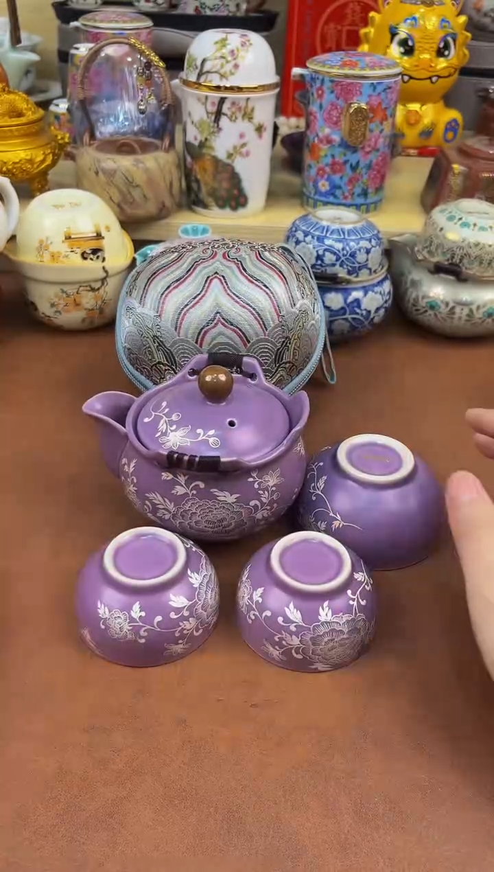 陶瓷茶具摆件旅行套组