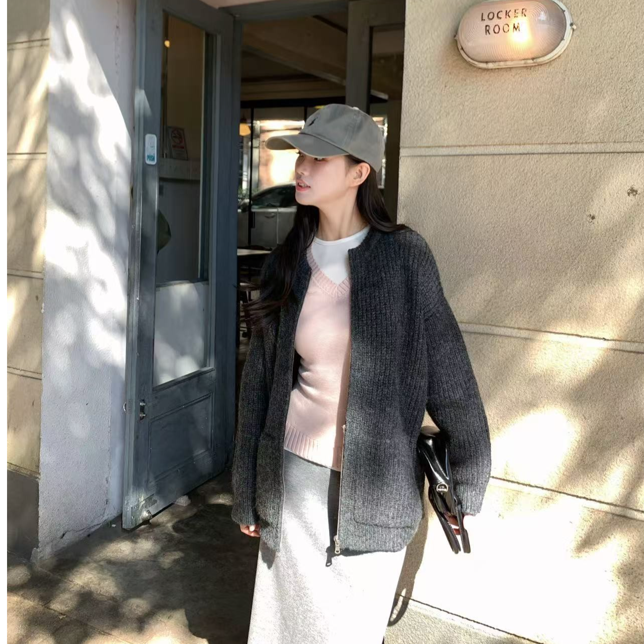 毛衣浅灰/深灰/燕麦色拉链毛衣 5190-02-876