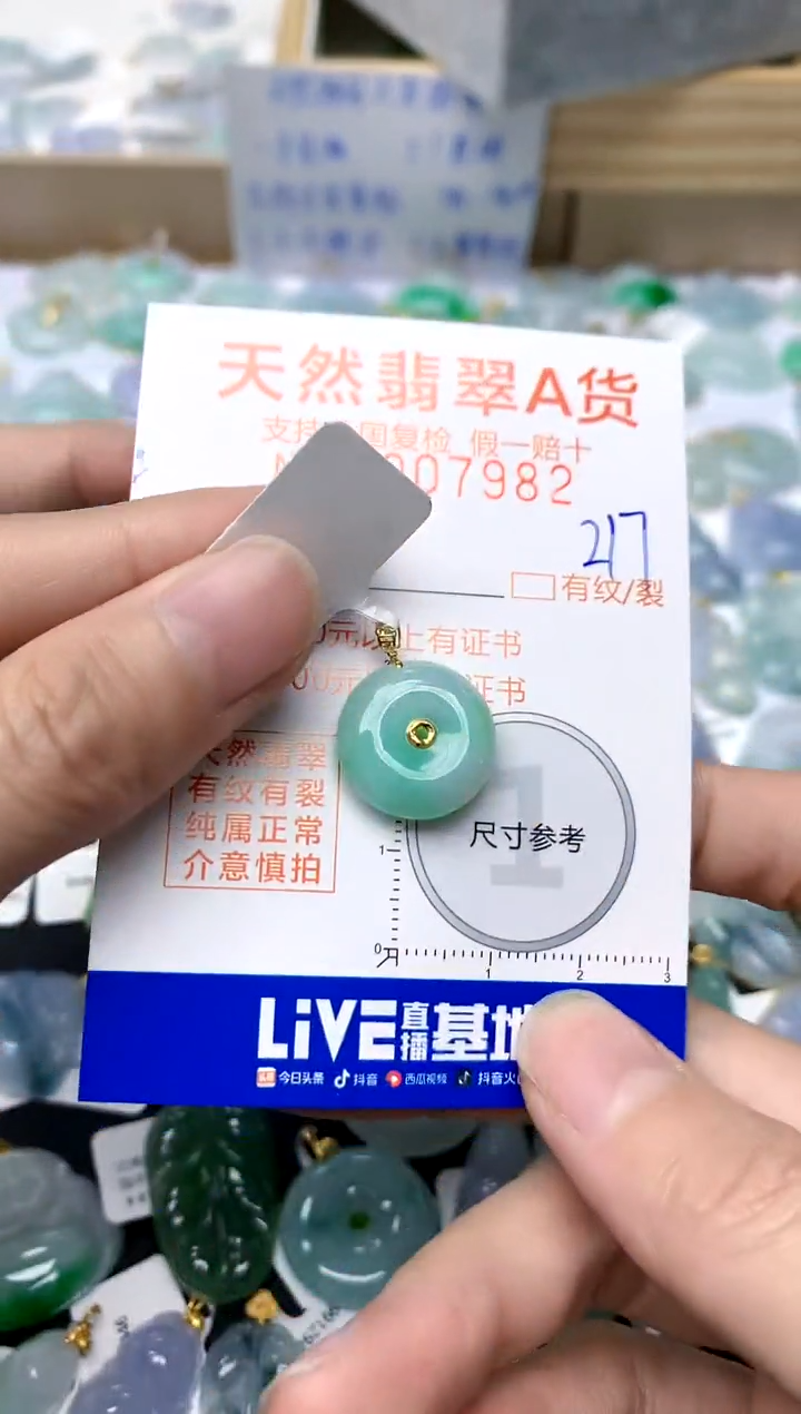 【闪购商品】翡翠颈饰18K金镶嵌217天然A货翡翠