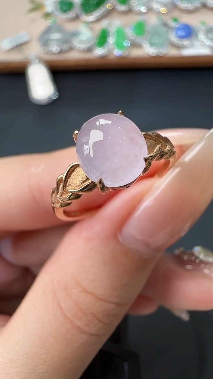 翡翠18K金镶嵌戒指戒指12