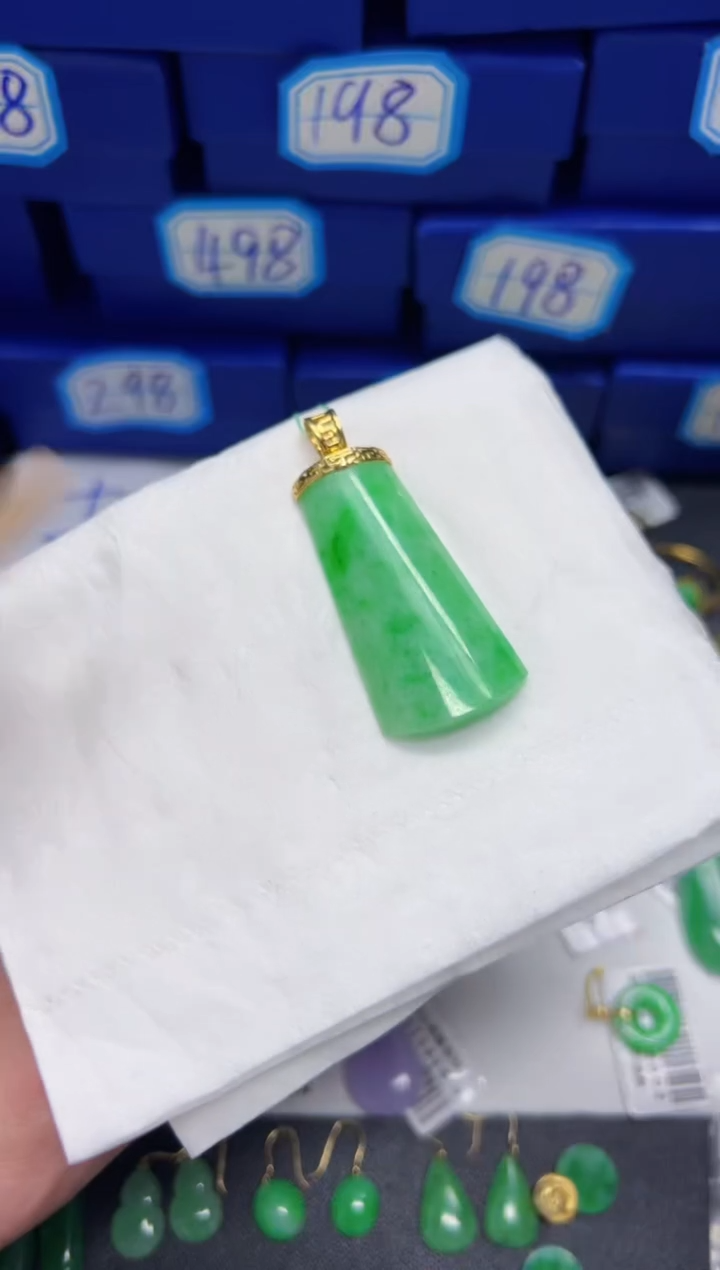 【闪购商品】翡翠颈饰18K金镶嵌Y缅料A货/支持复检/一件  
