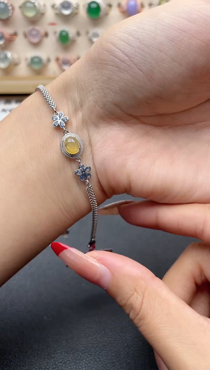 【闪购商品】翡翠戒指银S925镶嵌一物一证一礼盒