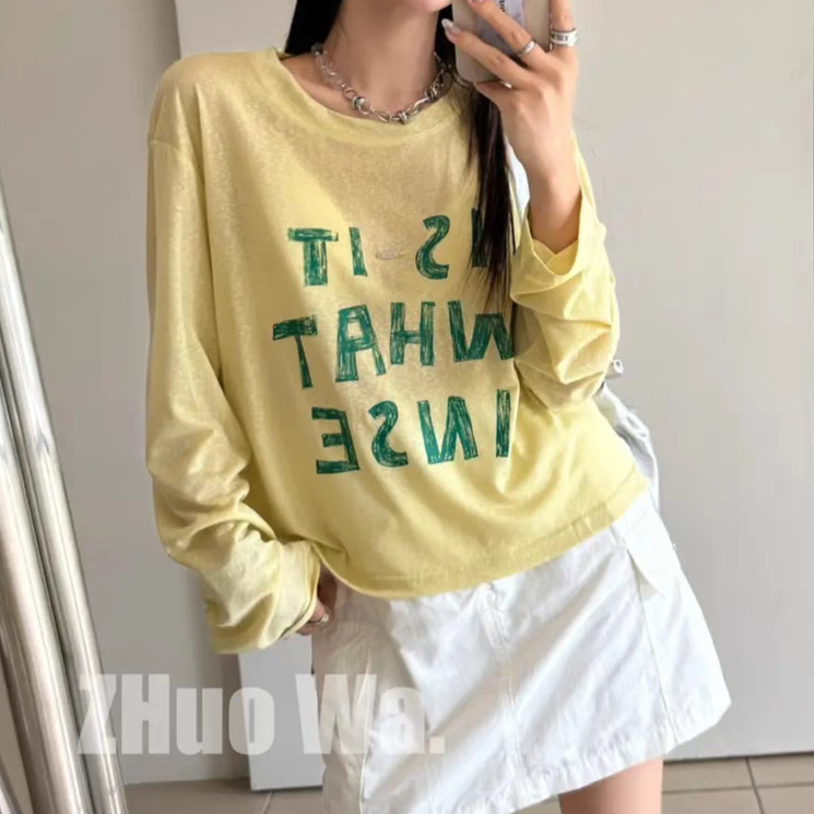 夏季新款莱赛尔天丝雪花棉防晒衣宽松长袖韩版空调罩衣T恤8979