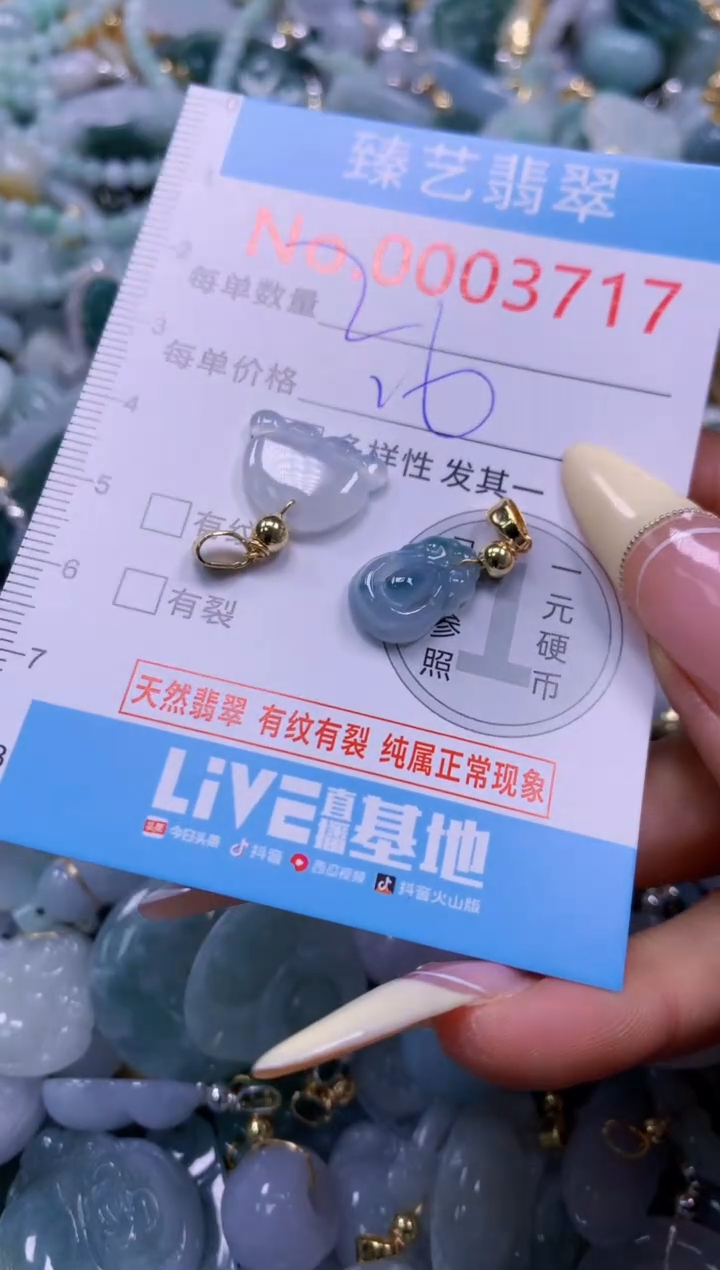 翡翠未镶嵌颈饰含绳0003717