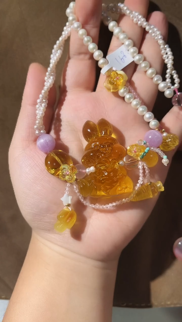 【闪购商品】蜜蜡项链未镶嵌蜜蜡小兔项链