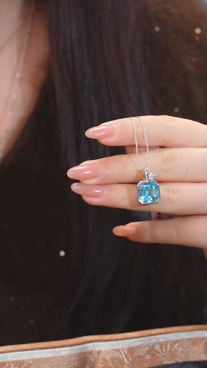 【闪购商品】托帕石吊坠不含链18K金镶嵌（6ct）@@N7488