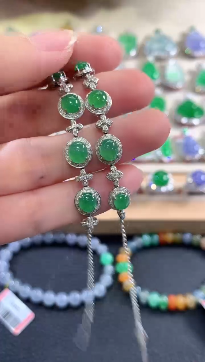 18K金镶嵌手链翡翠b49多样性一件发