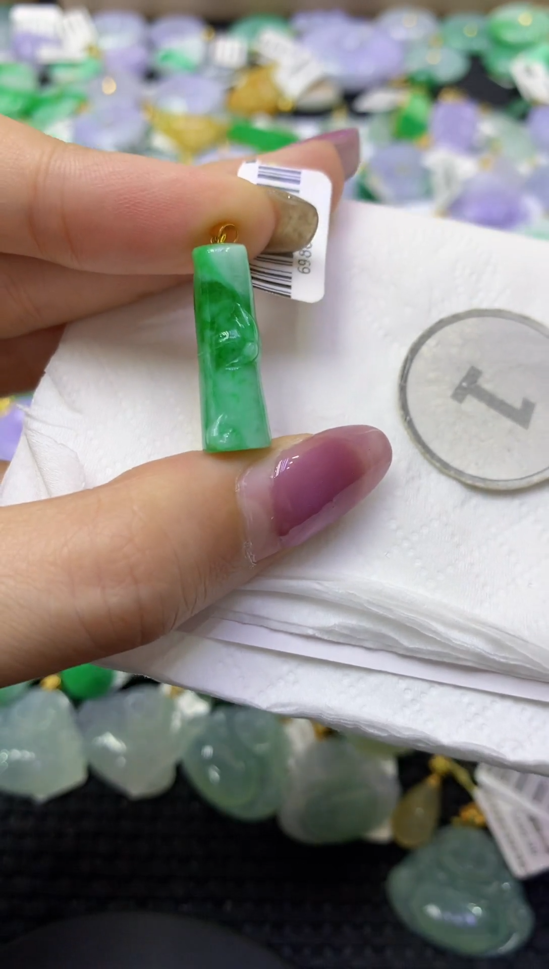 颈饰18K金镶嵌翡翠天然缅甸翡翠A货