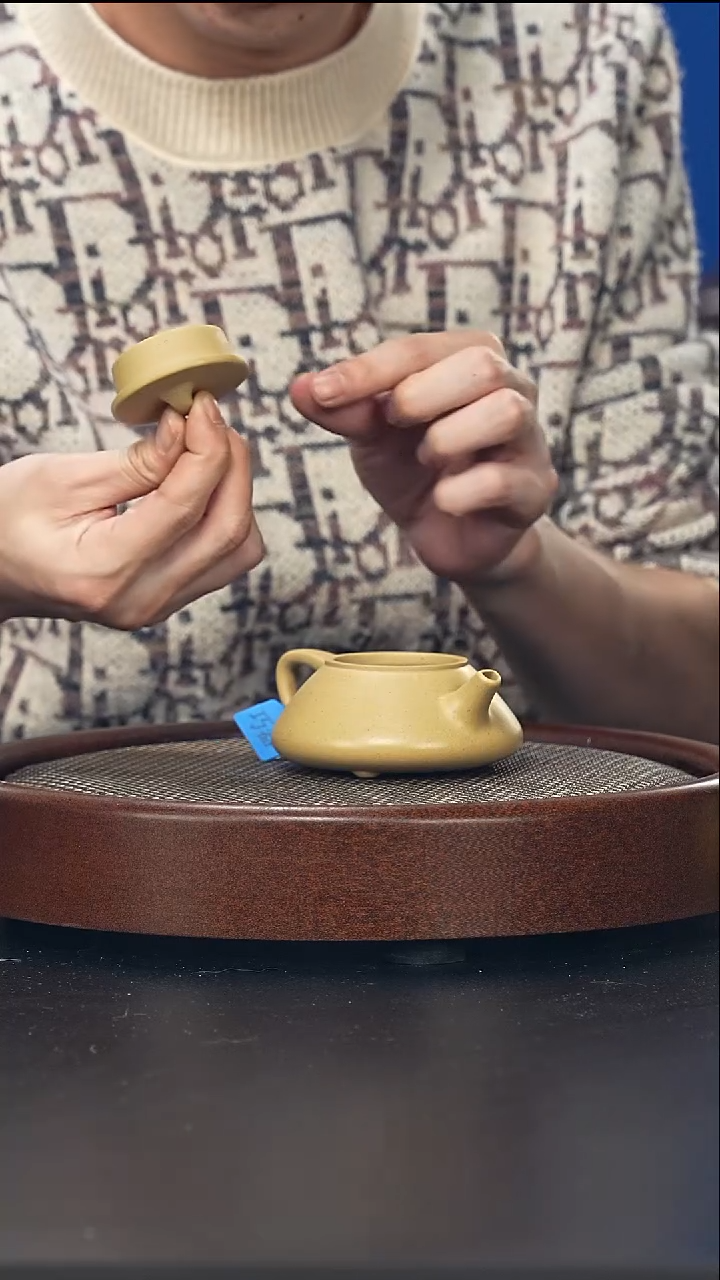 茶壶紫砂井瓢-本绿50目-全手工微微瑕