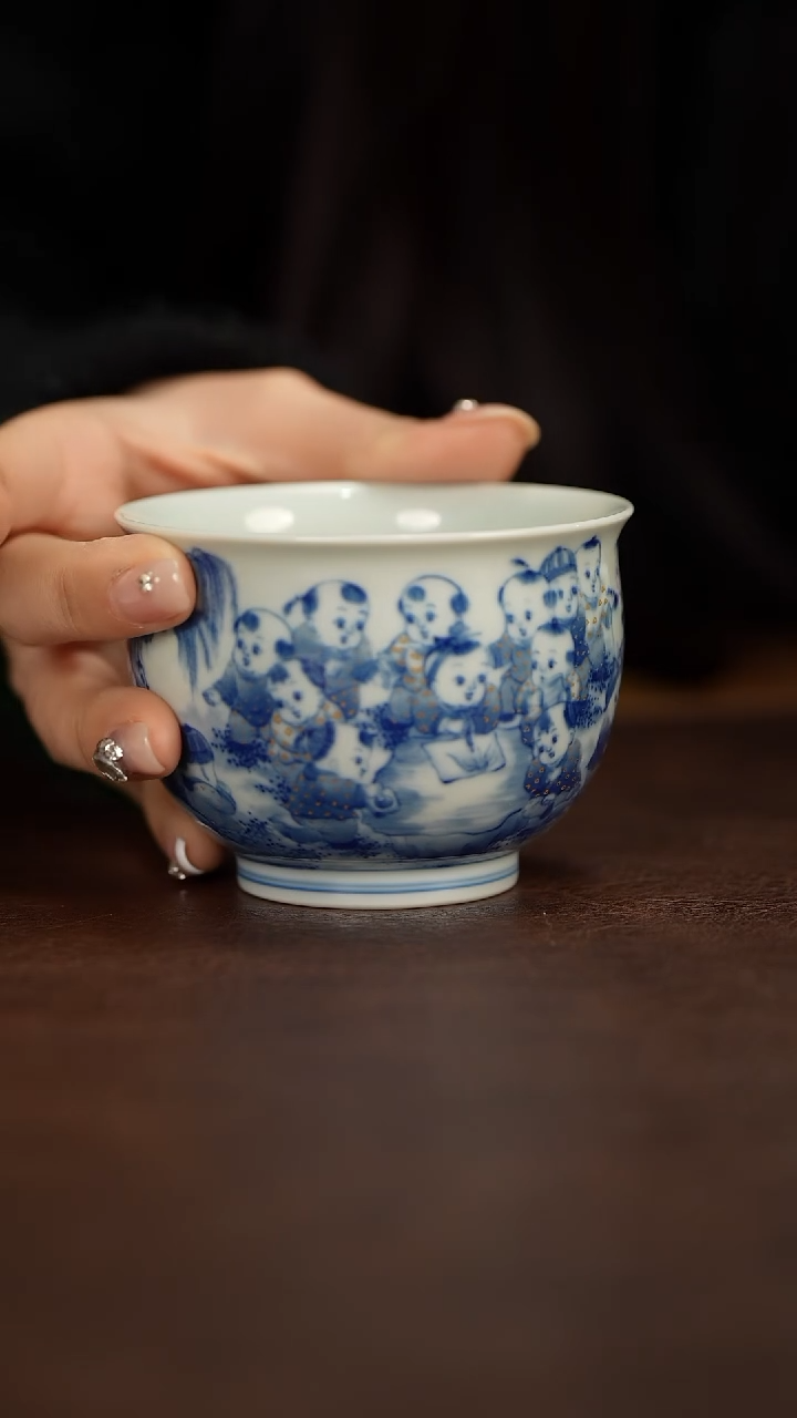 【闪购商品】晓剑窑青花百字图杯