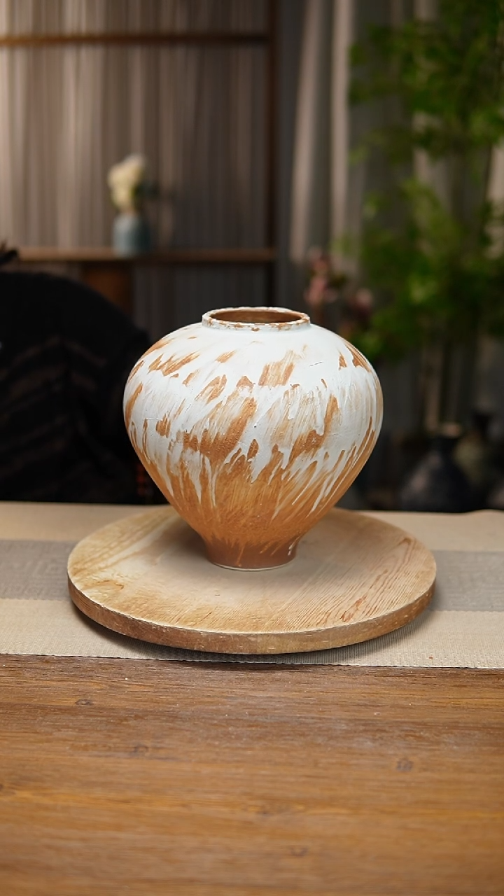 【闪购商品】陶瓷 花器诧寂黄月亮罐