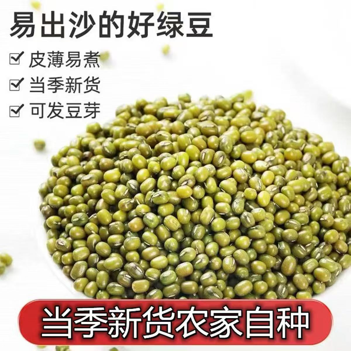 东北黑土地种植小颗粒绿豆颗粒饱满均匀可煮粥可做豆沙
