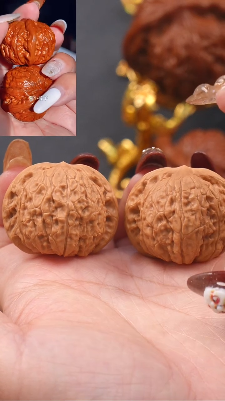 【闪购商品】文玩核桃把件35蟒皮球夜明珠
