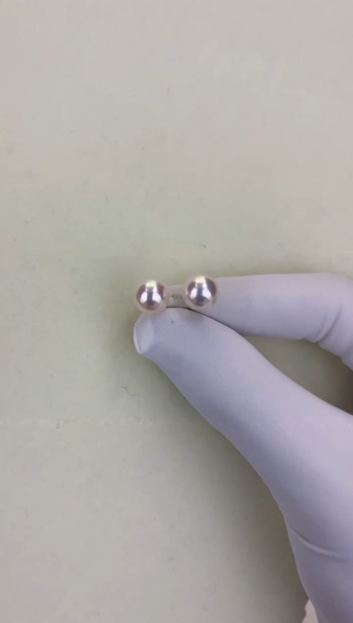 18K金镶嵌DA海水珍珠 GD125 8.5-9 素钉定制