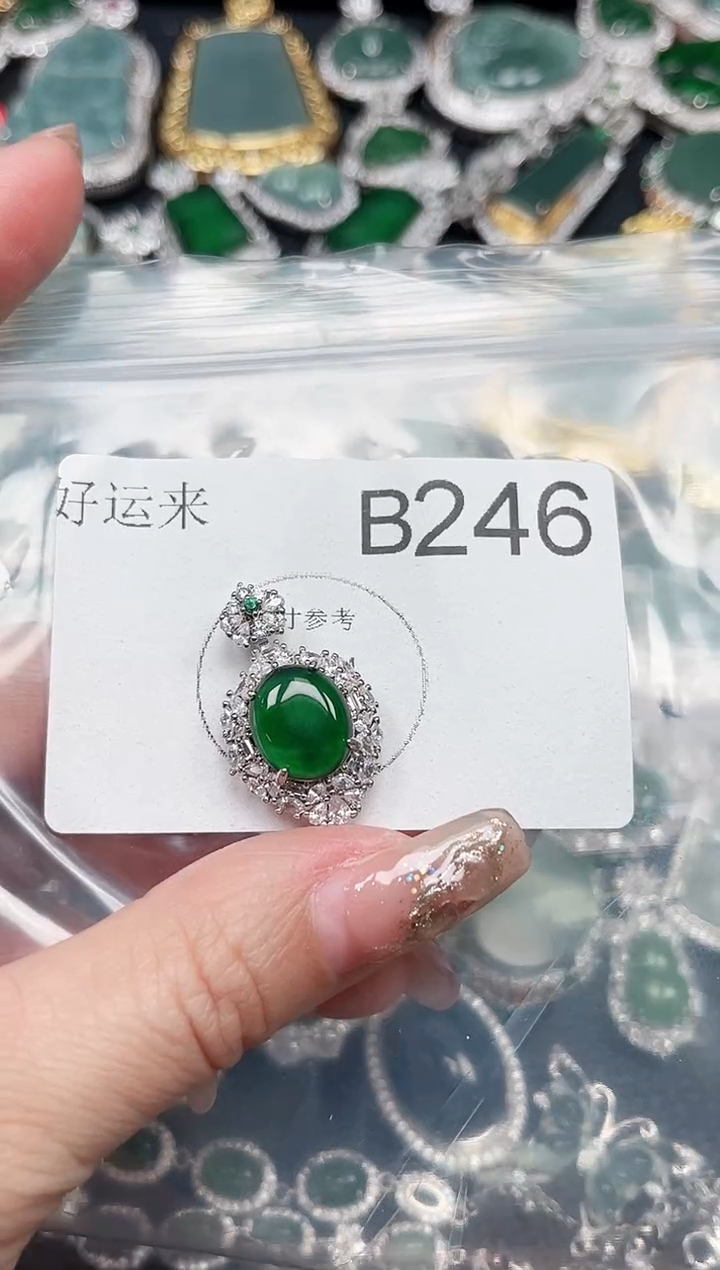 【闪购商品】翡翠颈饰未镶嵌送皮绳246