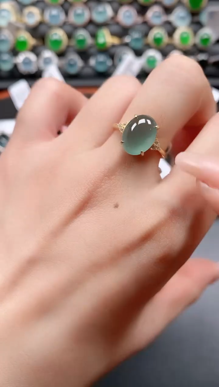 银S925镶嵌戒指翡翠11111