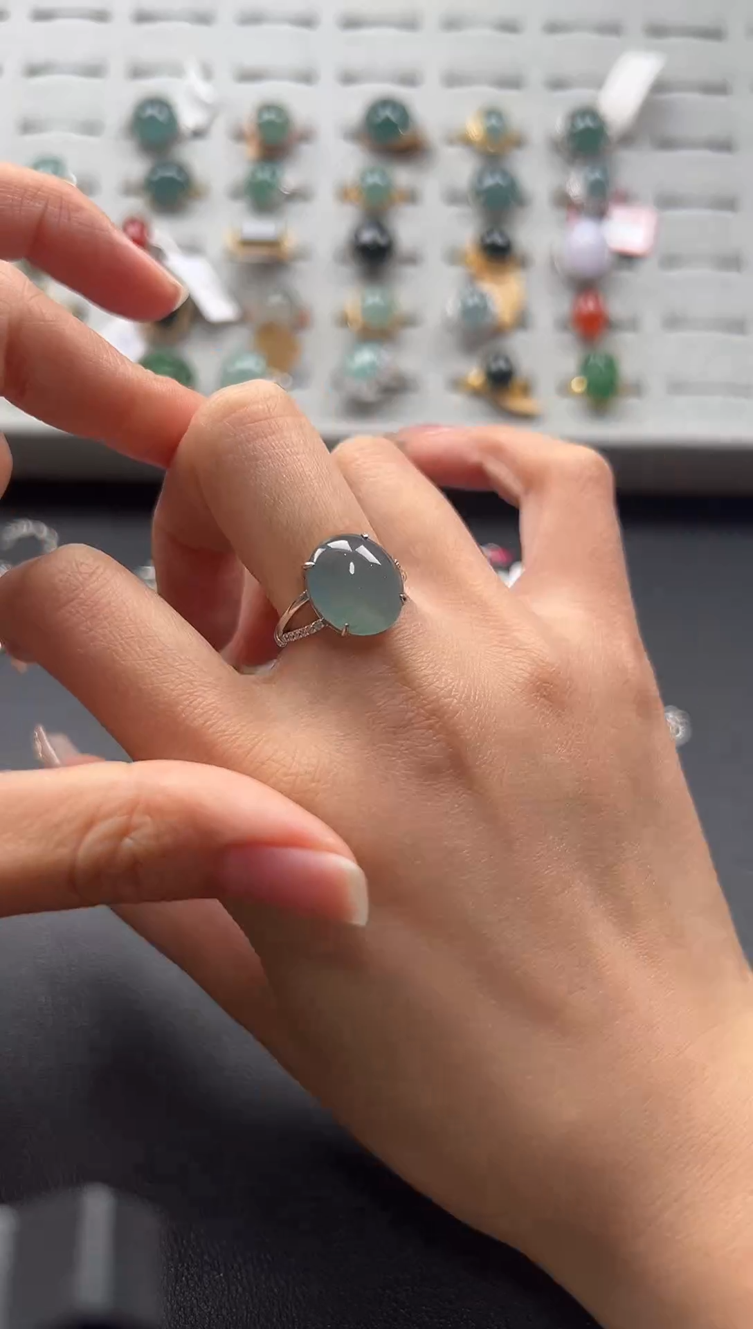 【闪购商品】翡翠戒指银S925镶嵌45654654