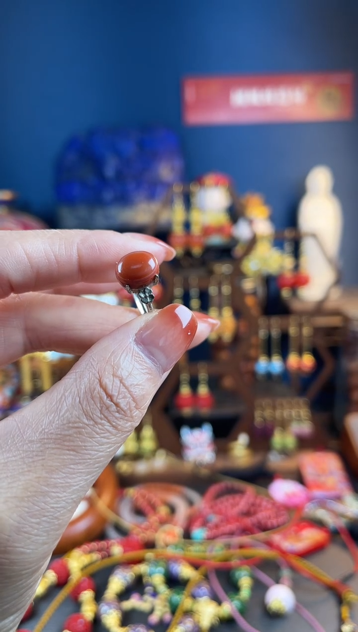 【闪购商品】南红玛瑙戒指银S925镶嵌戒指