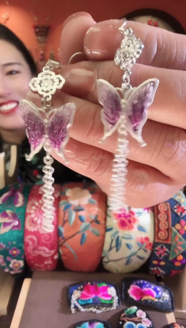 织绣手工苗绣刺绣耳环13