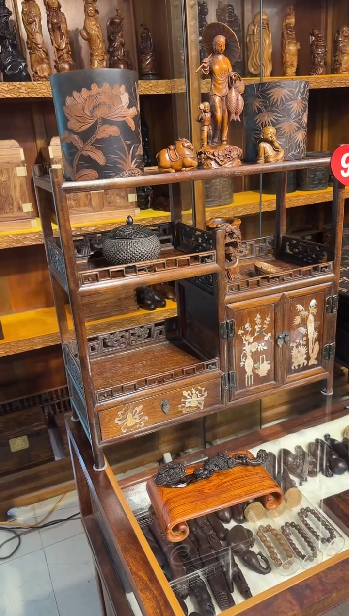 【闪购商品】木木艺缅花镶嵌横博古架1800.888