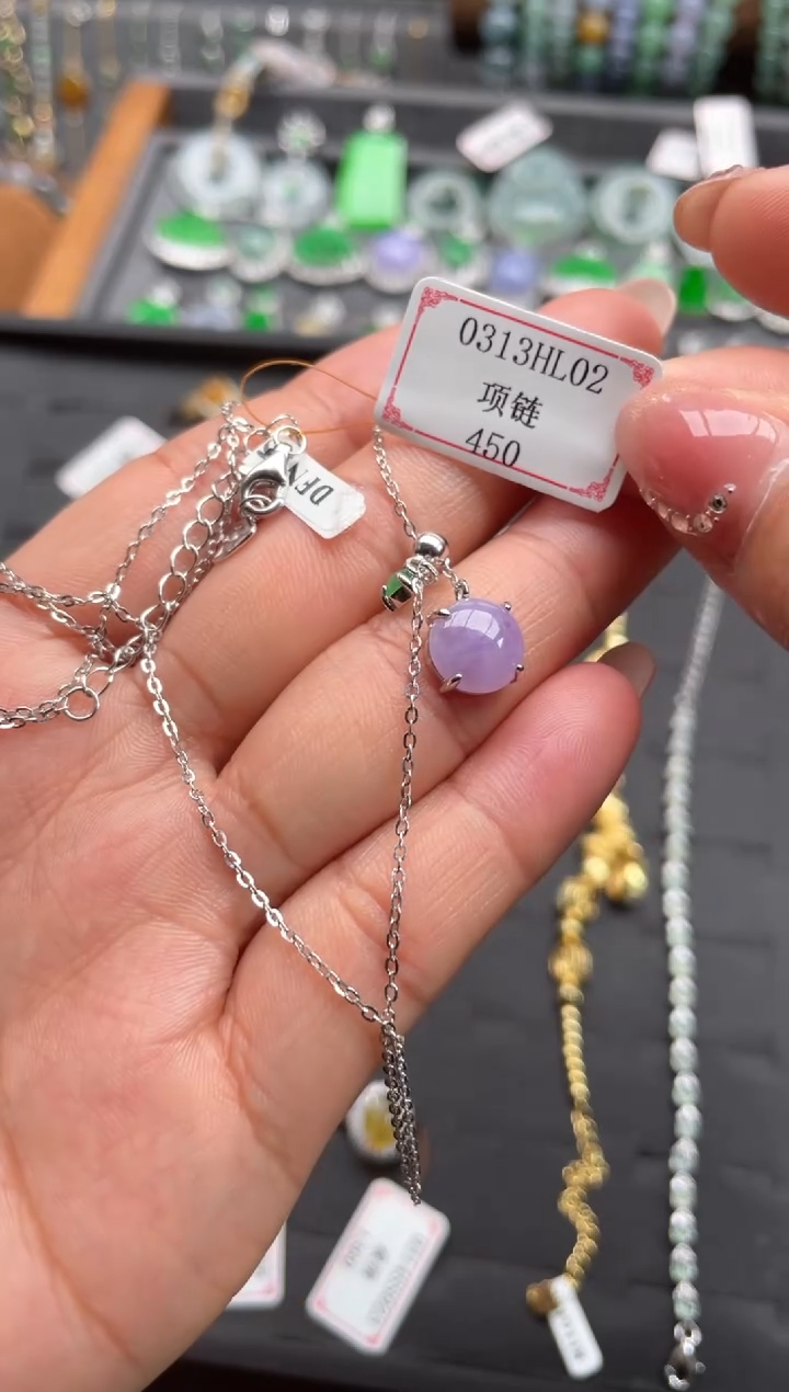 【闪购商品】翡翠银S925镶嵌颈饰0313HL02