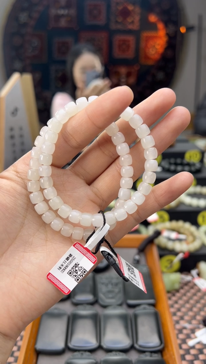 未镶嵌手串和田玉天泰白玉直切手串卡6/7 多样性发其一