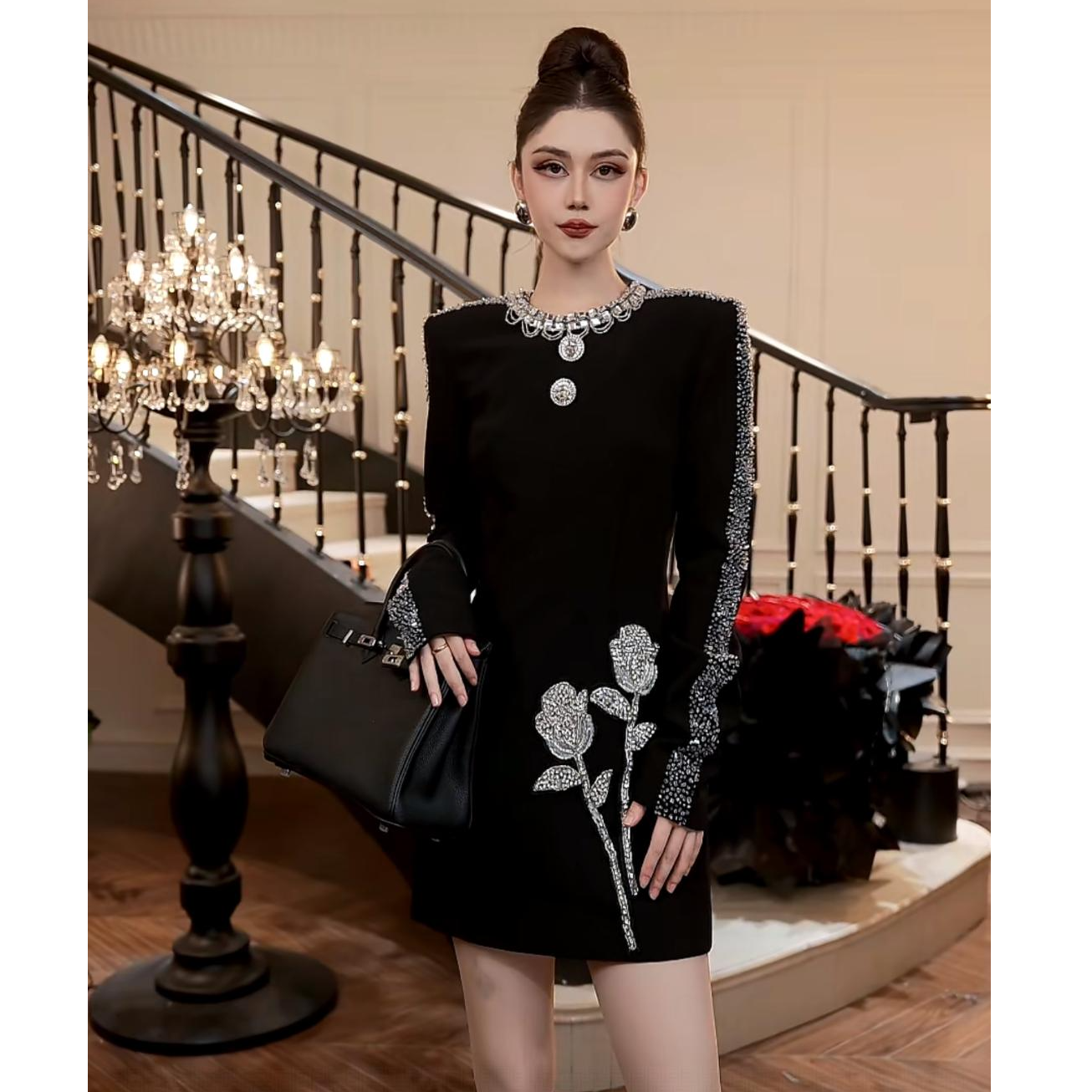 【FUNANI】 轻奢法式高级感重工原创设计感  连衣裙 XG2530371