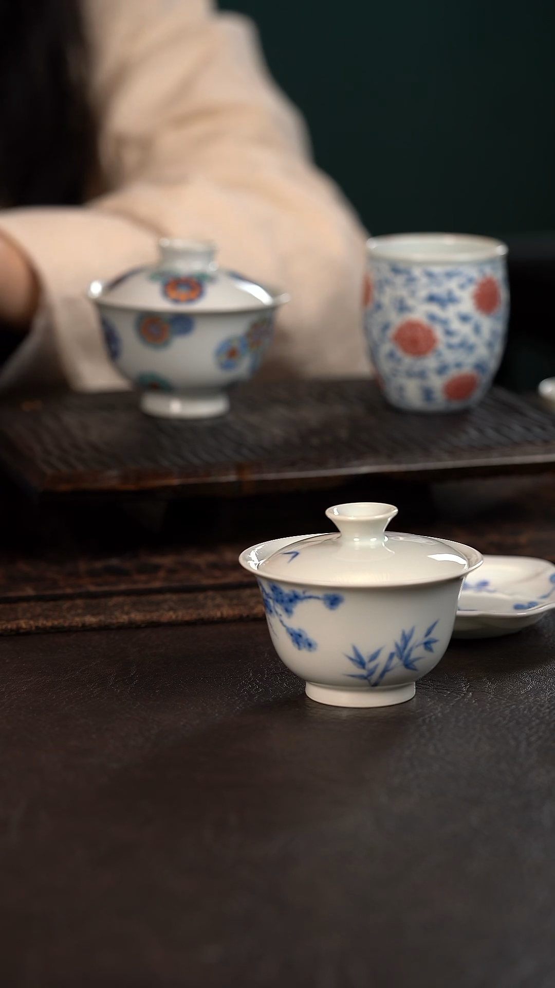 【闪购商品】杯聚澜堂松竹梅小盖碗