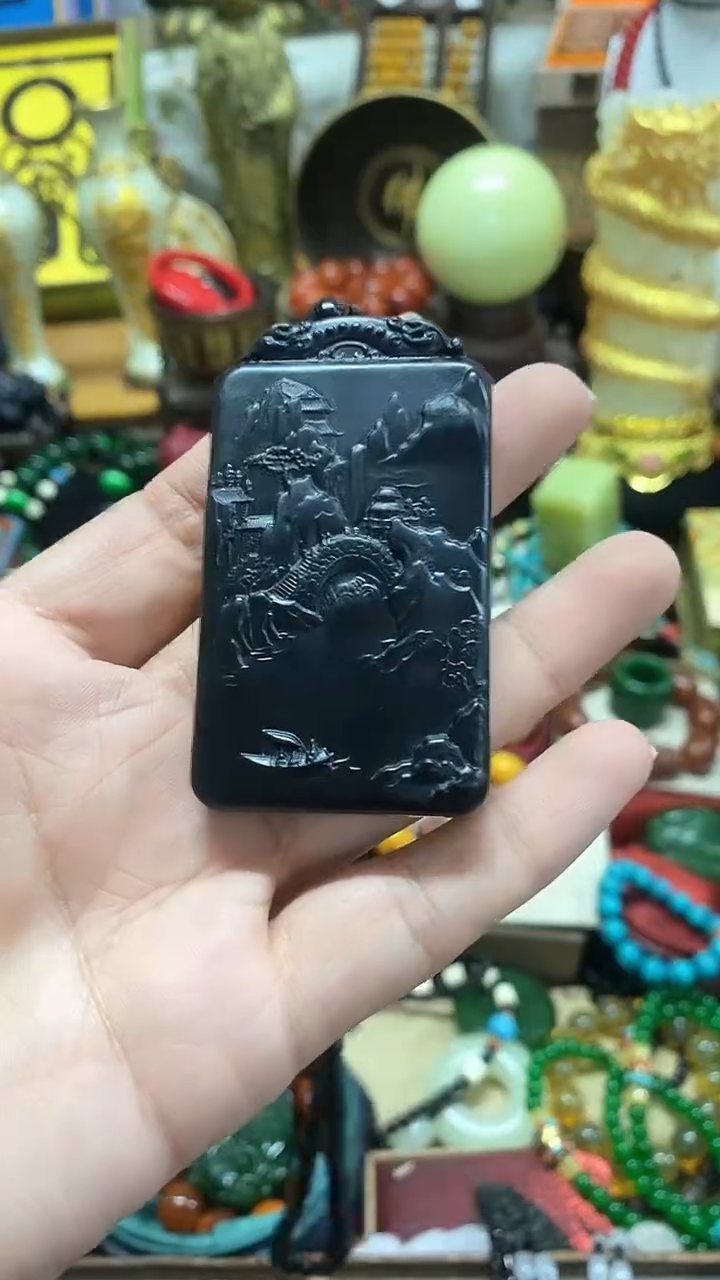 【闪购商品】和田玉（墨玉）颈饰未镶嵌主播推荐主播推荐