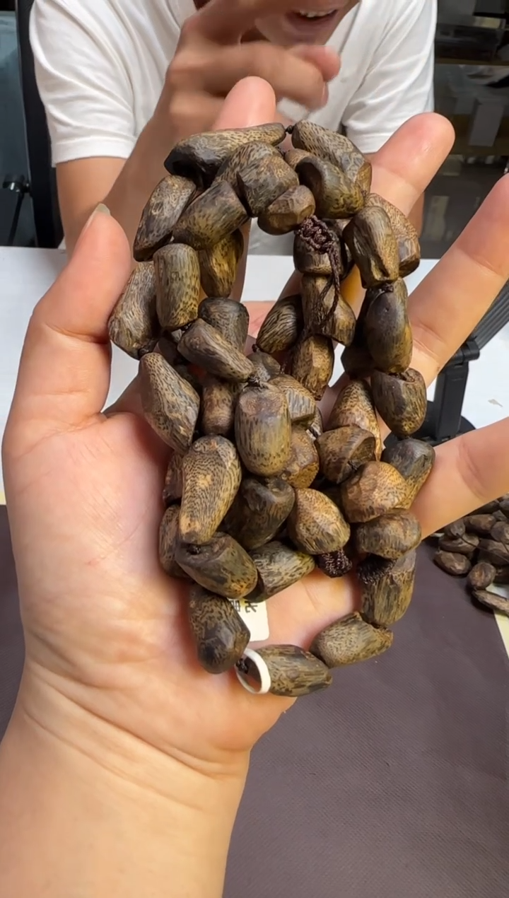 手串沉香9年窖藏沉水海南奇楠壳子树丁长串63g+