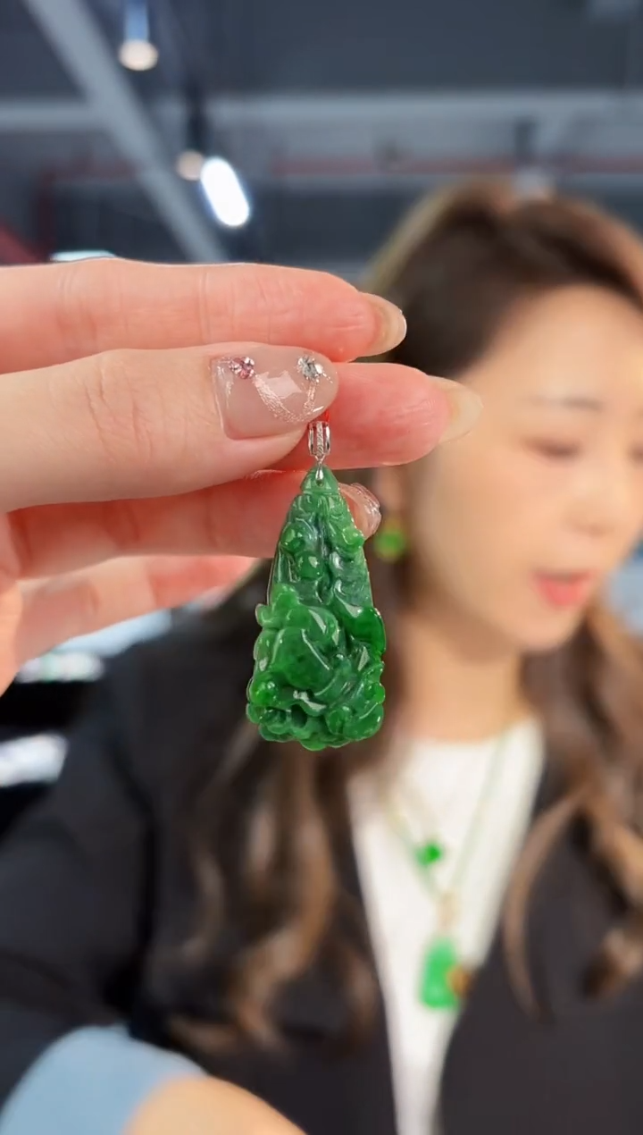 【闪购商品】翡翠颈饰18K金镶嵌缅料A货/支持复检/一件