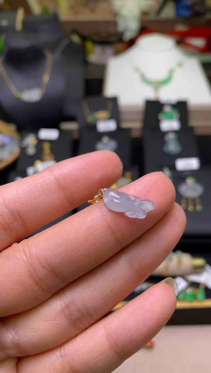 【闪购商品】翡翠颈饰18K金镶嵌净货18322