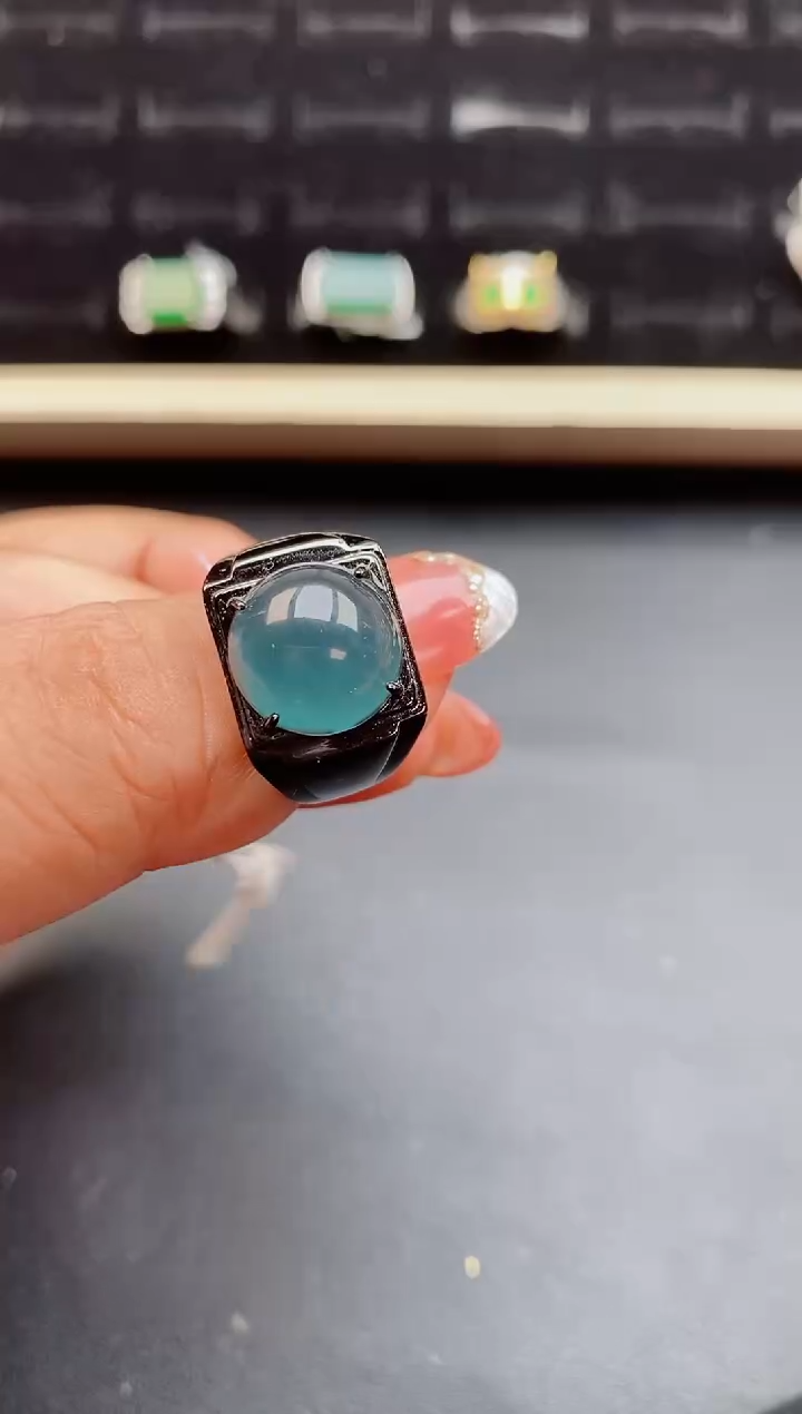 【闪购商品】翡翠戒指银S925镶嵌1222