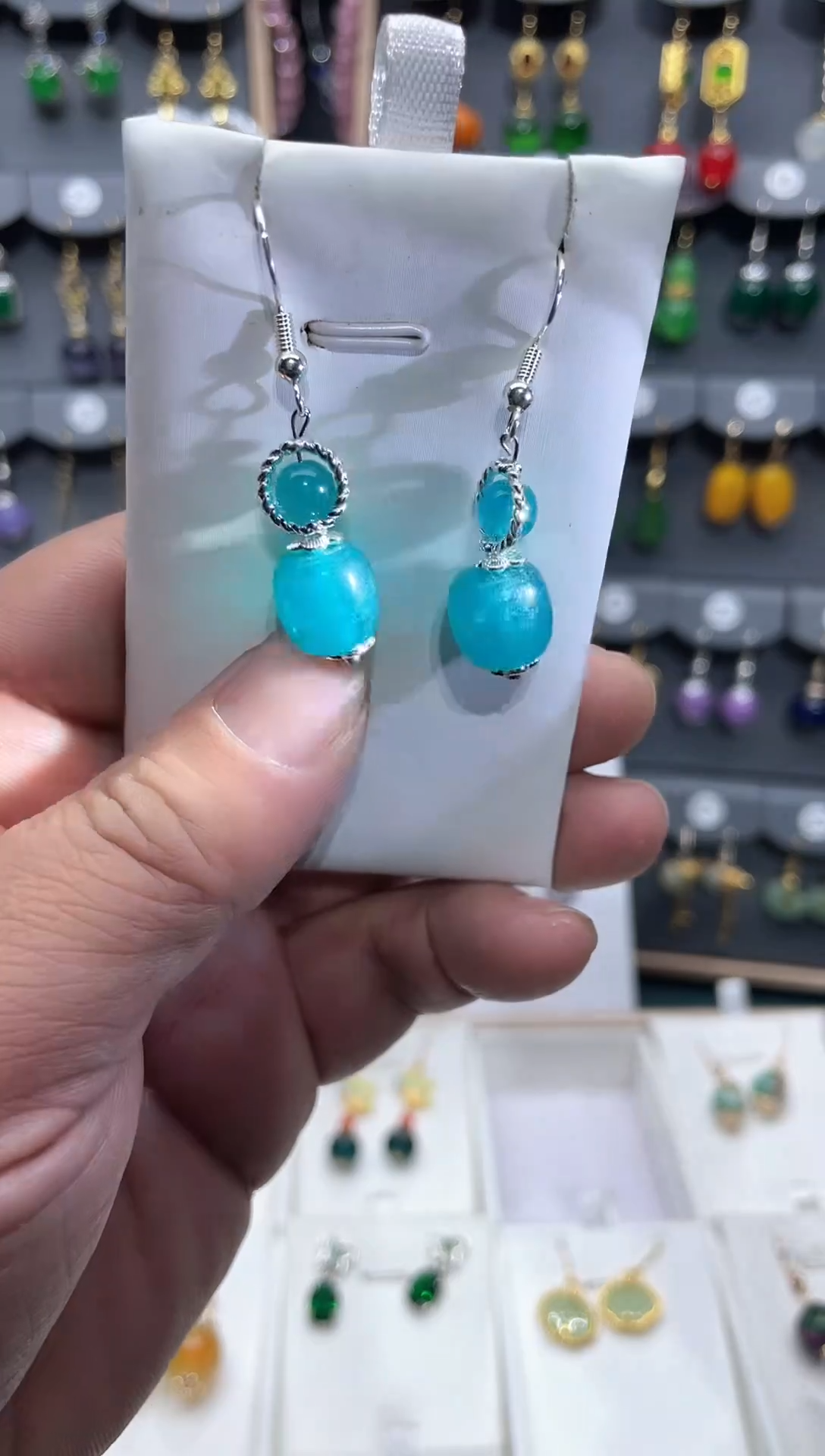 【闪购商品】查罗石耳钉银S925镶嵌天