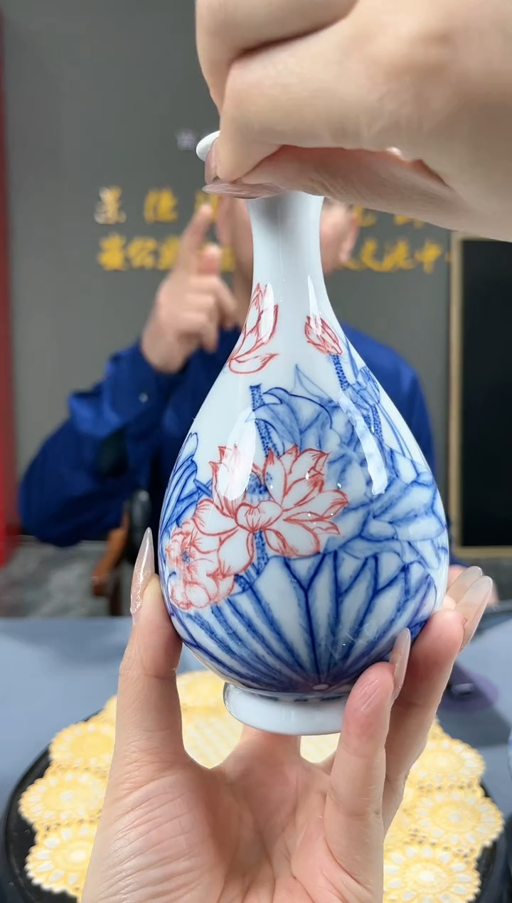 【闪购商品】官窑瓷画院512官窑瓷画院荷花玉壶春