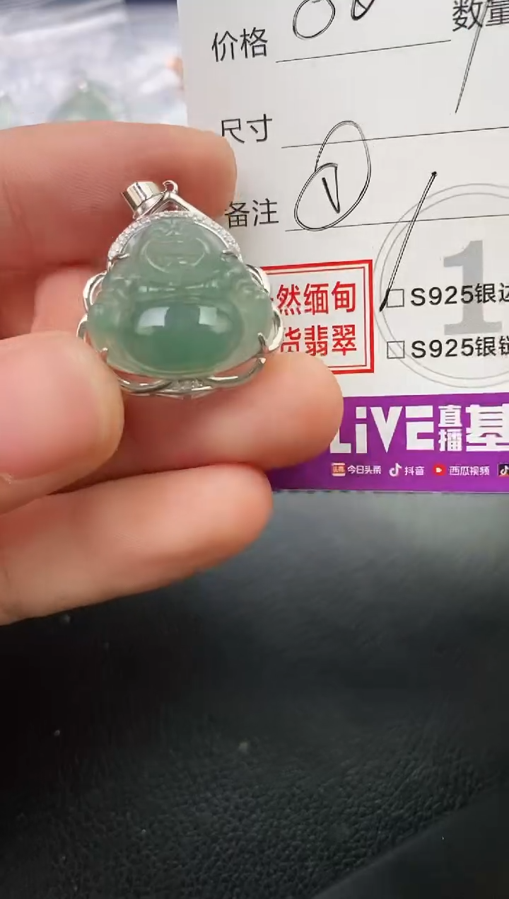 颈饰银S925镶嵌翡翠是***～吊坠