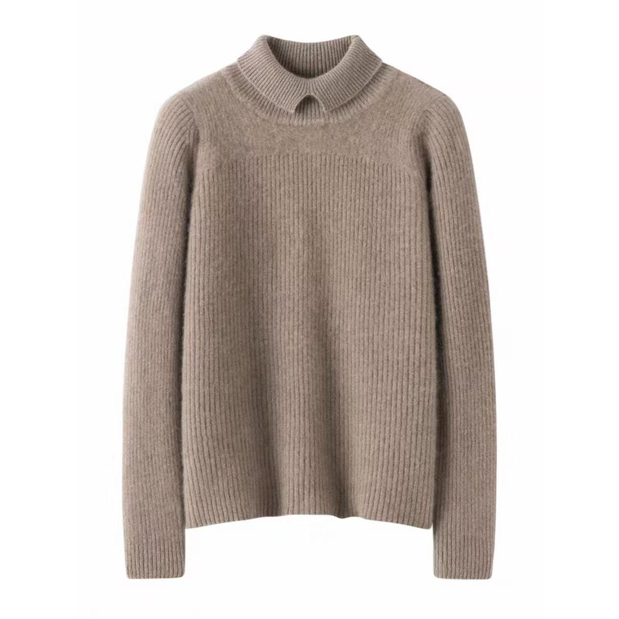 100%纯山羊绒260g12针高领羊绒衫QHQQ-7762