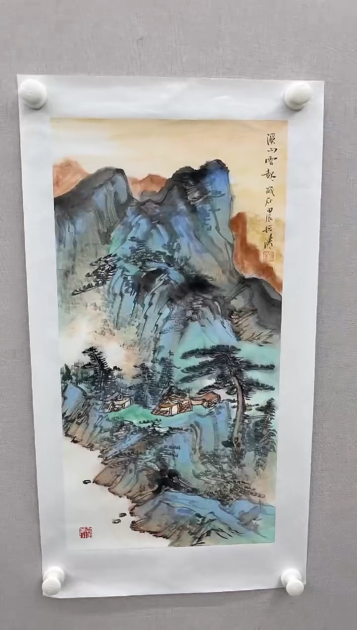 国画11111111孙涛青绿山水国画