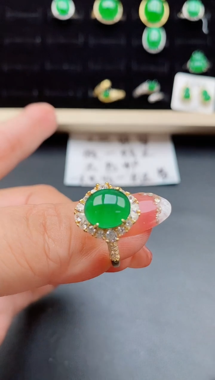 【闪购商品】翡翠戒指银S925镶嵌80500